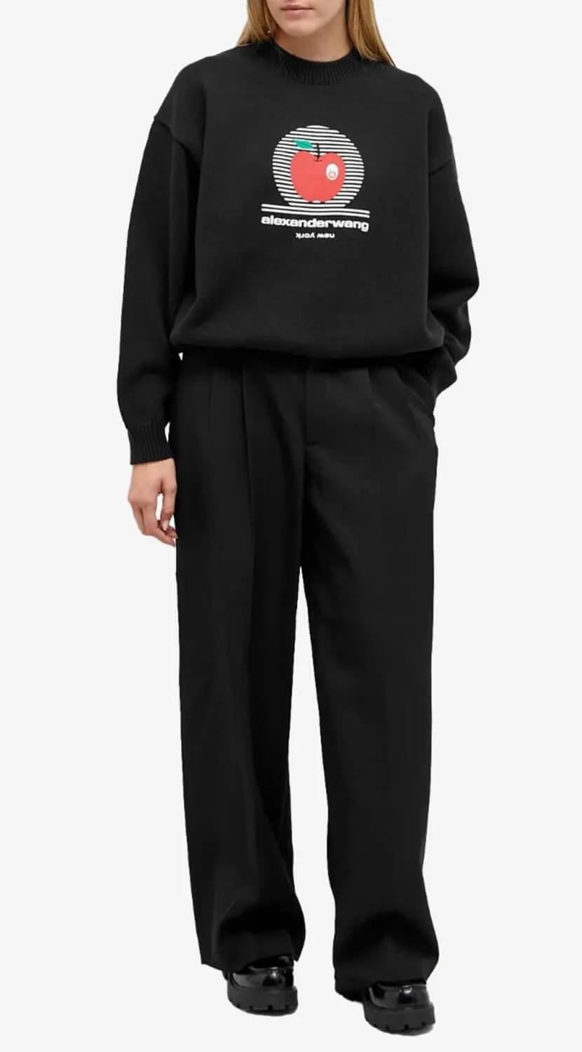 Alexander Wang Crew Sweat Sweater, black