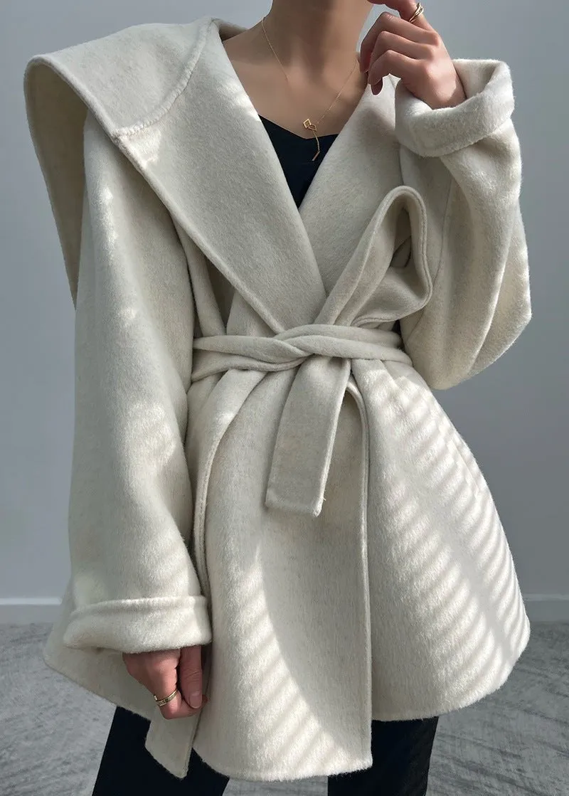 Alpaca Wool Blend Belted Coat