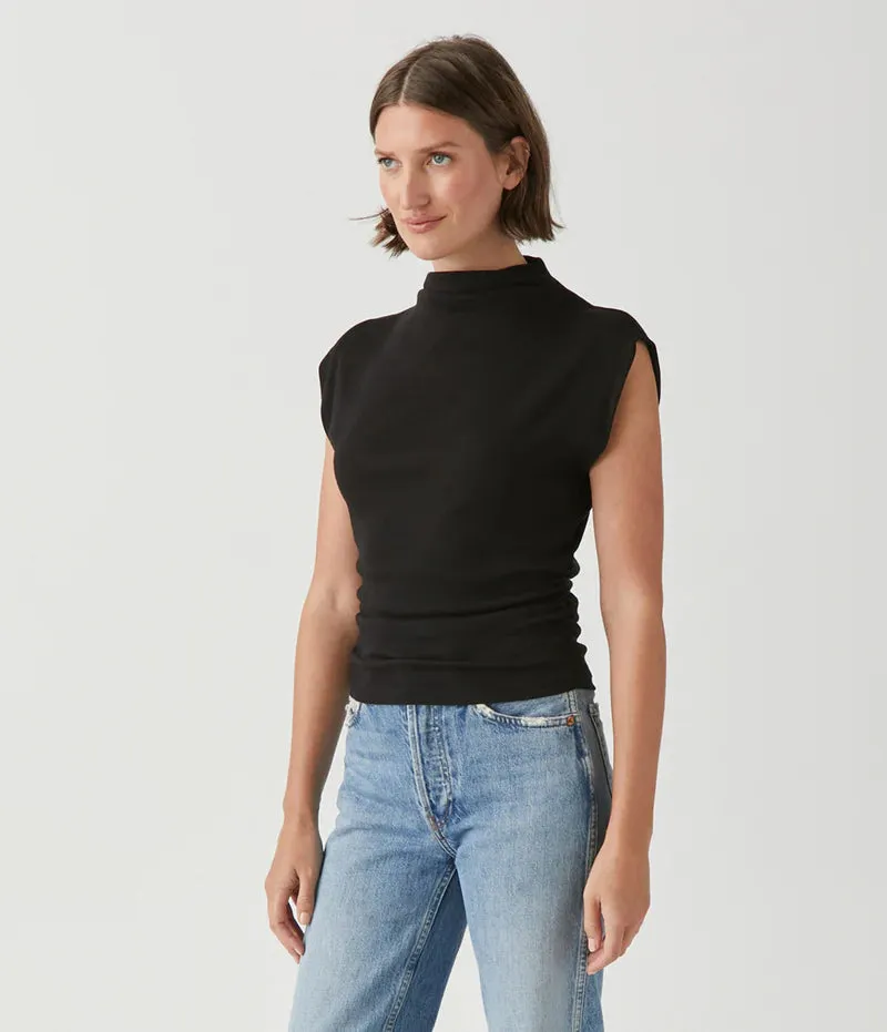 Amara Ribbed Power Shoulder Tee