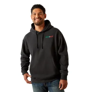 Ariat Men's Mexico Flag Lockup Hoodie, Black Heather