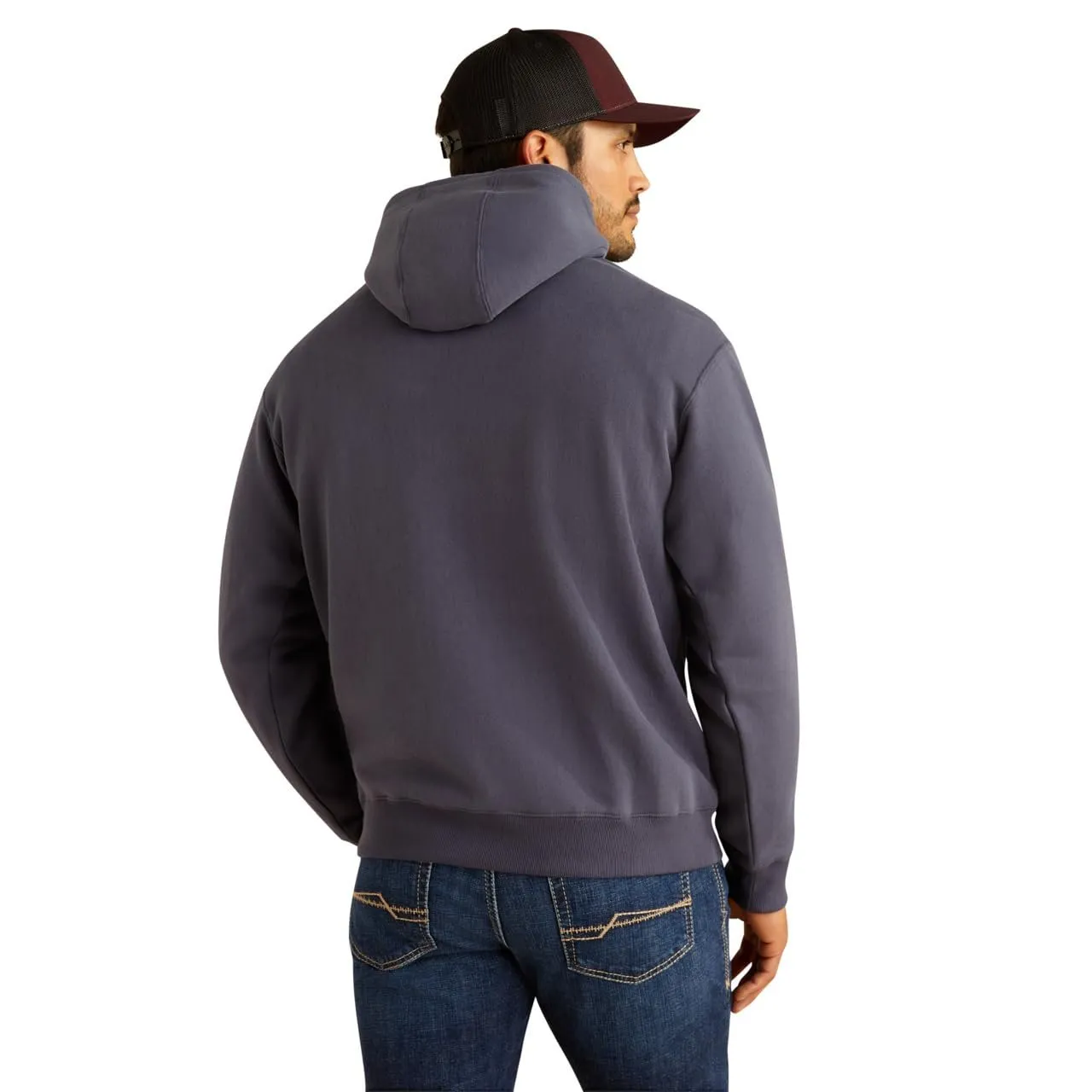 Ariat Men's Southwestern Longhorn Hoodie, Odyssey Grey