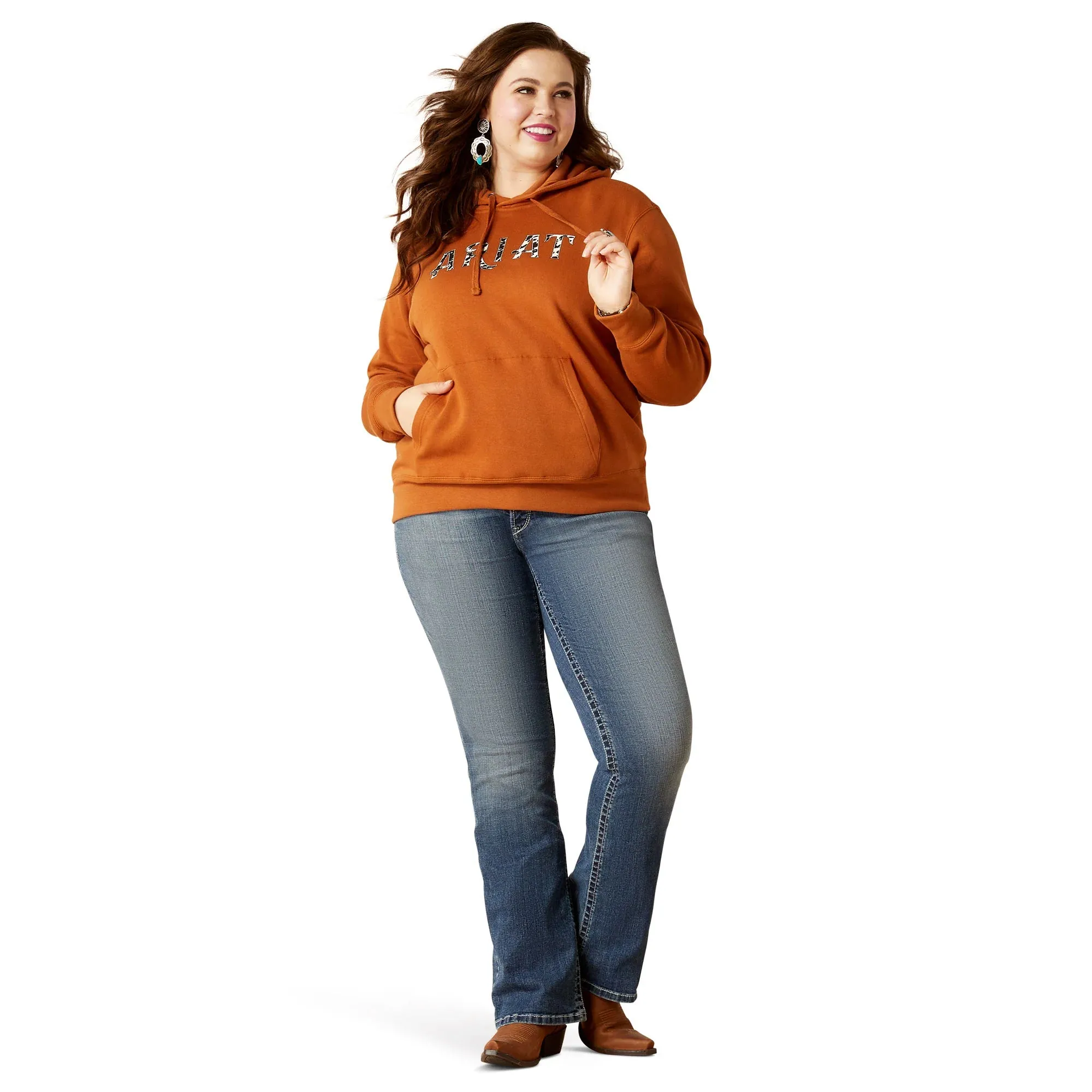 Ariat Womens REAL Cow Hyde Hoodie | Glazed Ginger