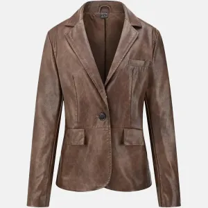 Avante Garde Leather Blazer Women