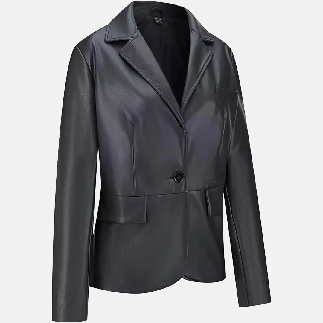 Avante Garde Leather Blazer Women