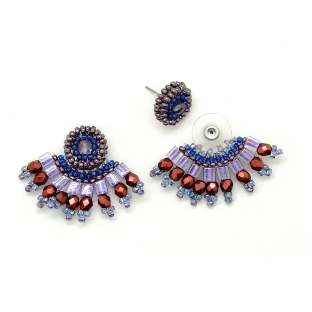 Beaded Fan Hugger Earrings - Pick Your Favorite