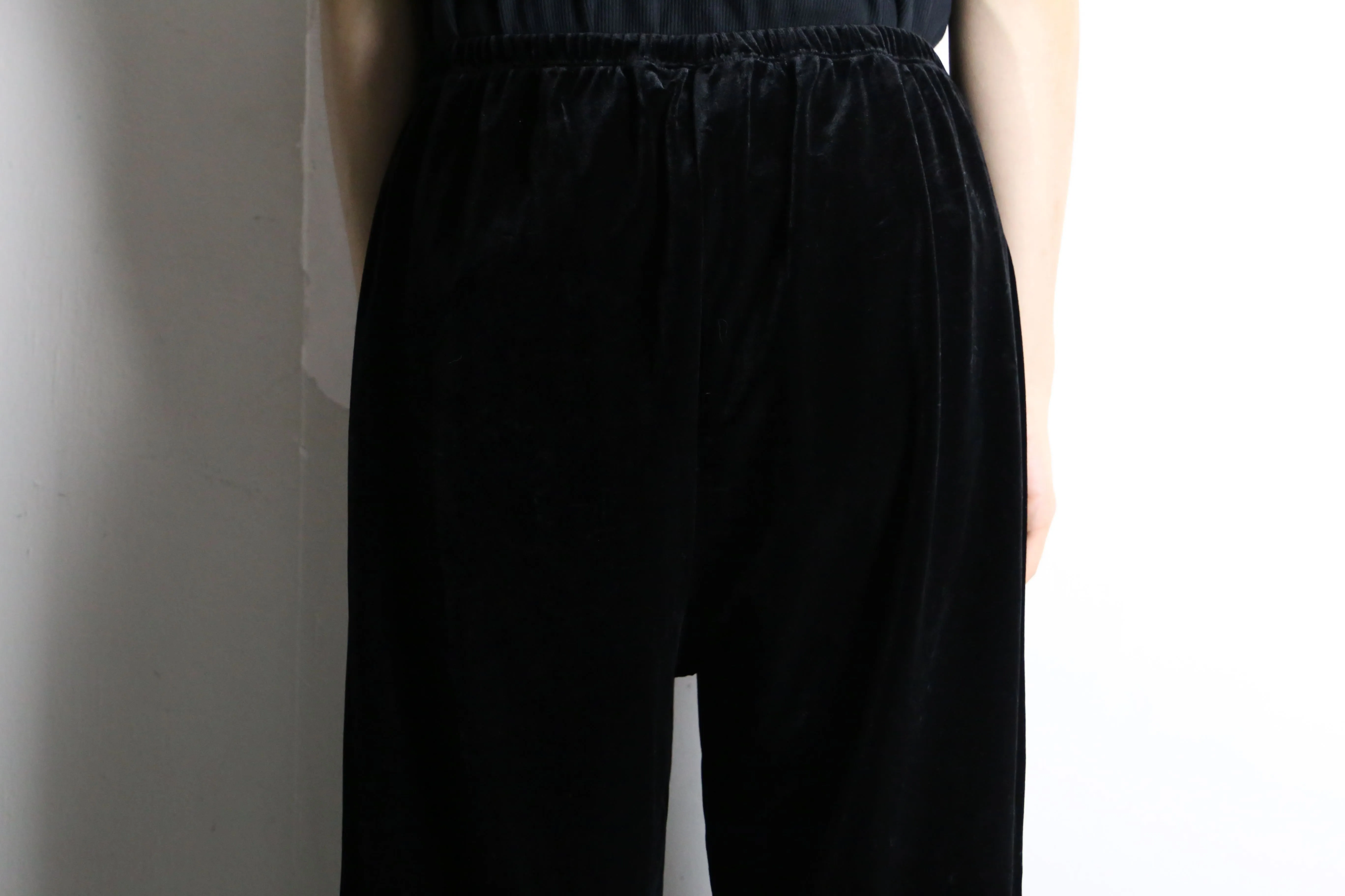 black velour style drawstring pants