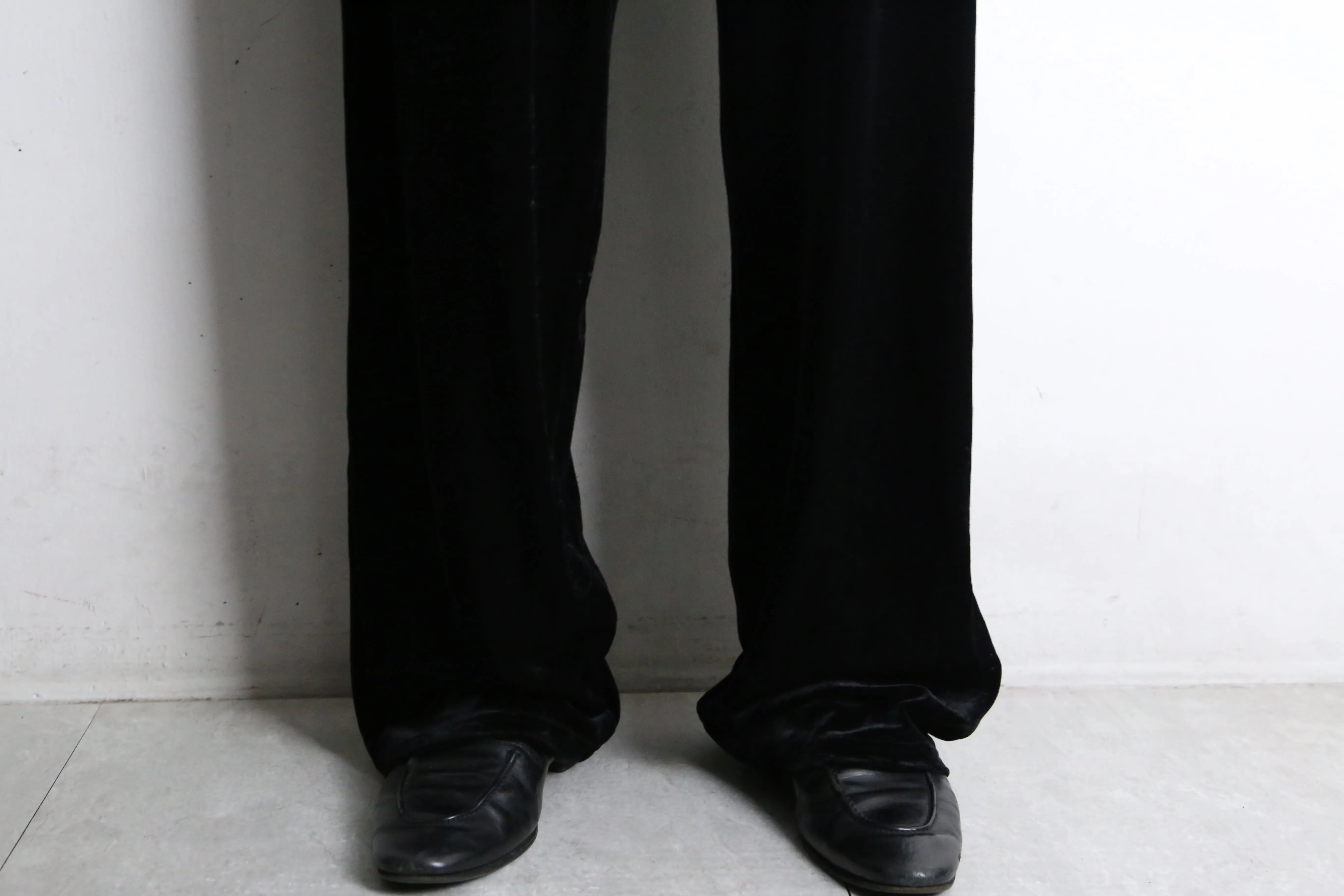 black velour style drawstring pants