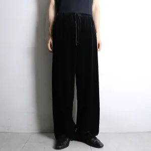 black velour style drawstring pants