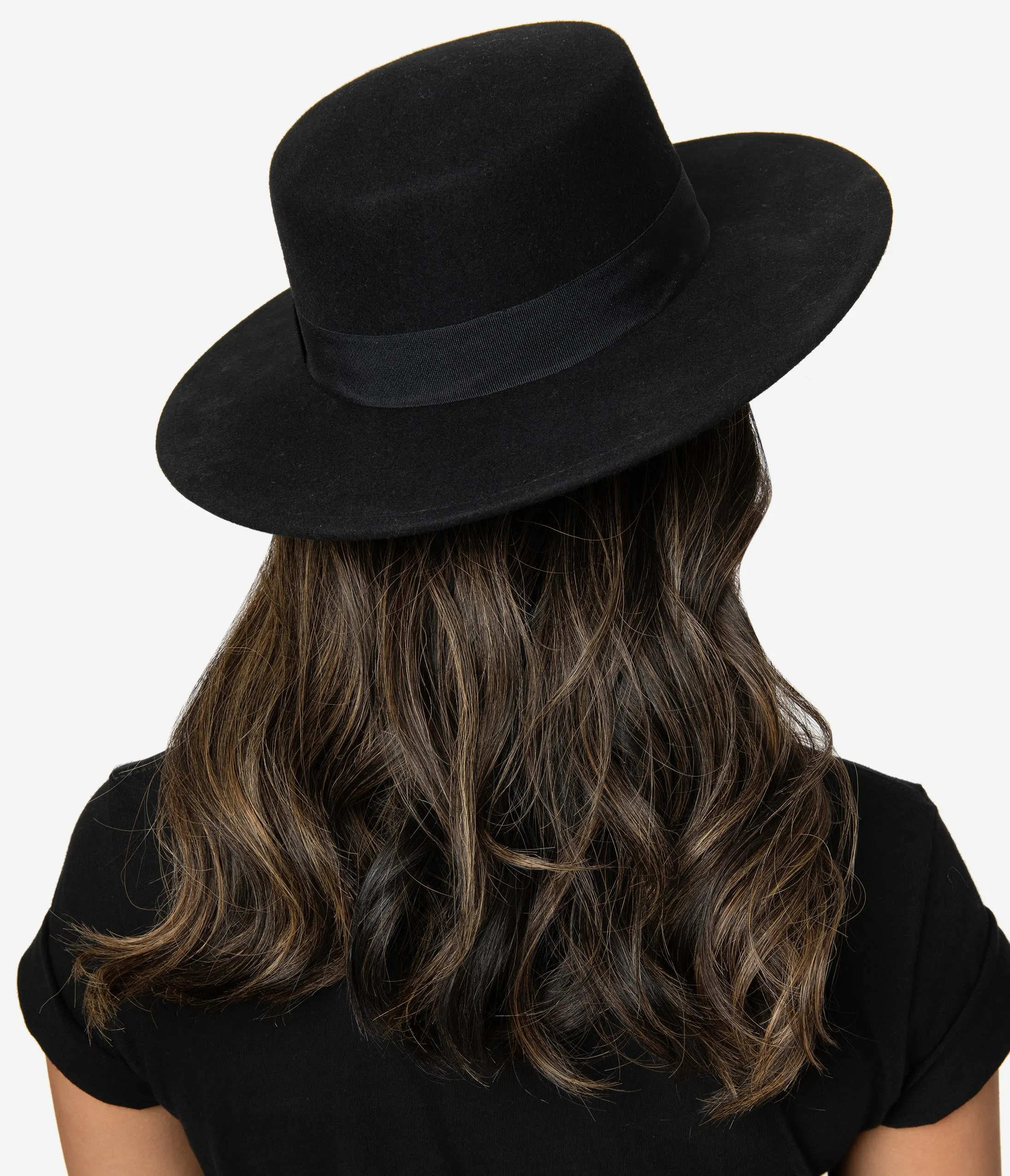 Black Wool Felt Bolero Hat