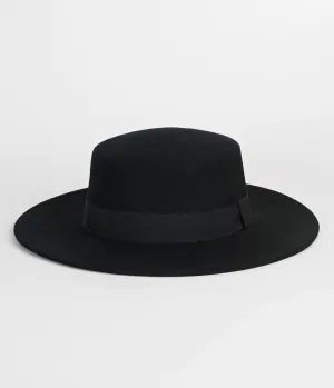 Black Wool Felt Bolero Hat