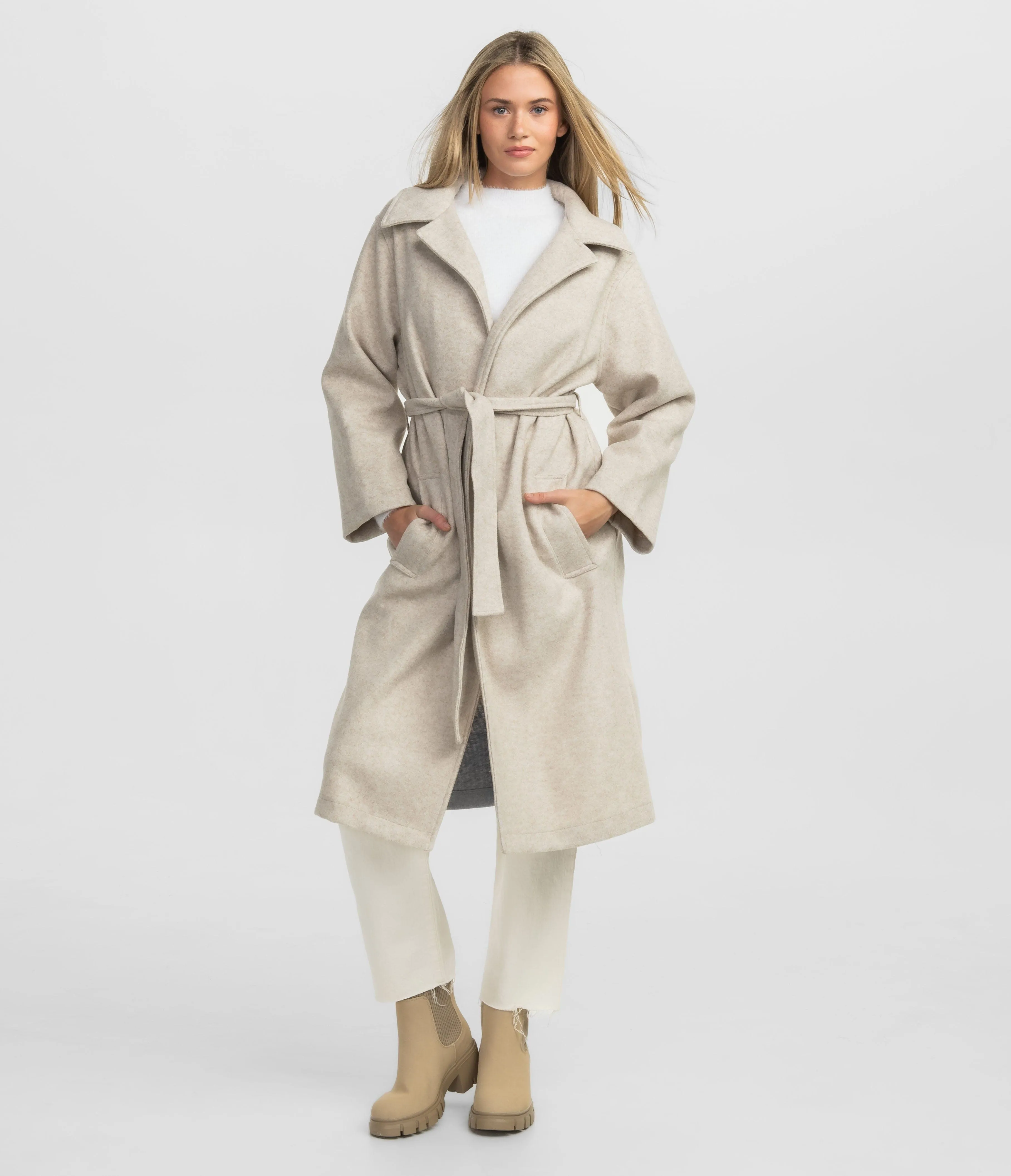 Broadway Fleece Coat - Oatmeal