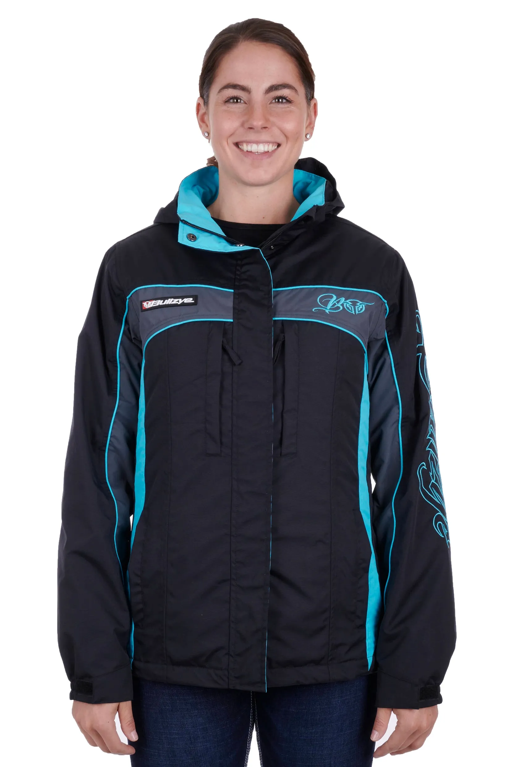 Bullzye Ladies Carla Jacket - Black/Aqua - B3W2709057