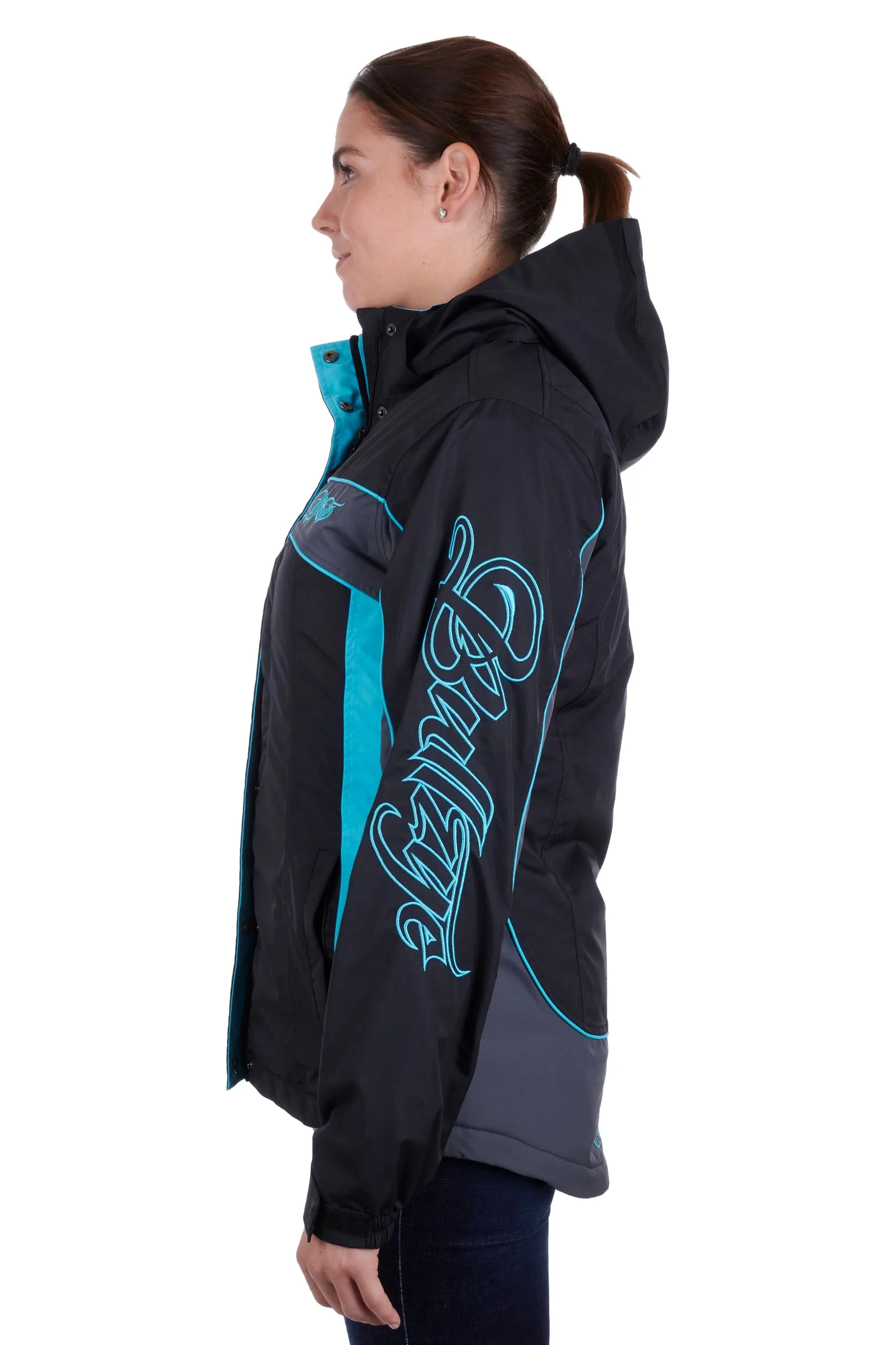 Bullzye Ladies Carla Jacket - Black/Aqua - B3W2709057