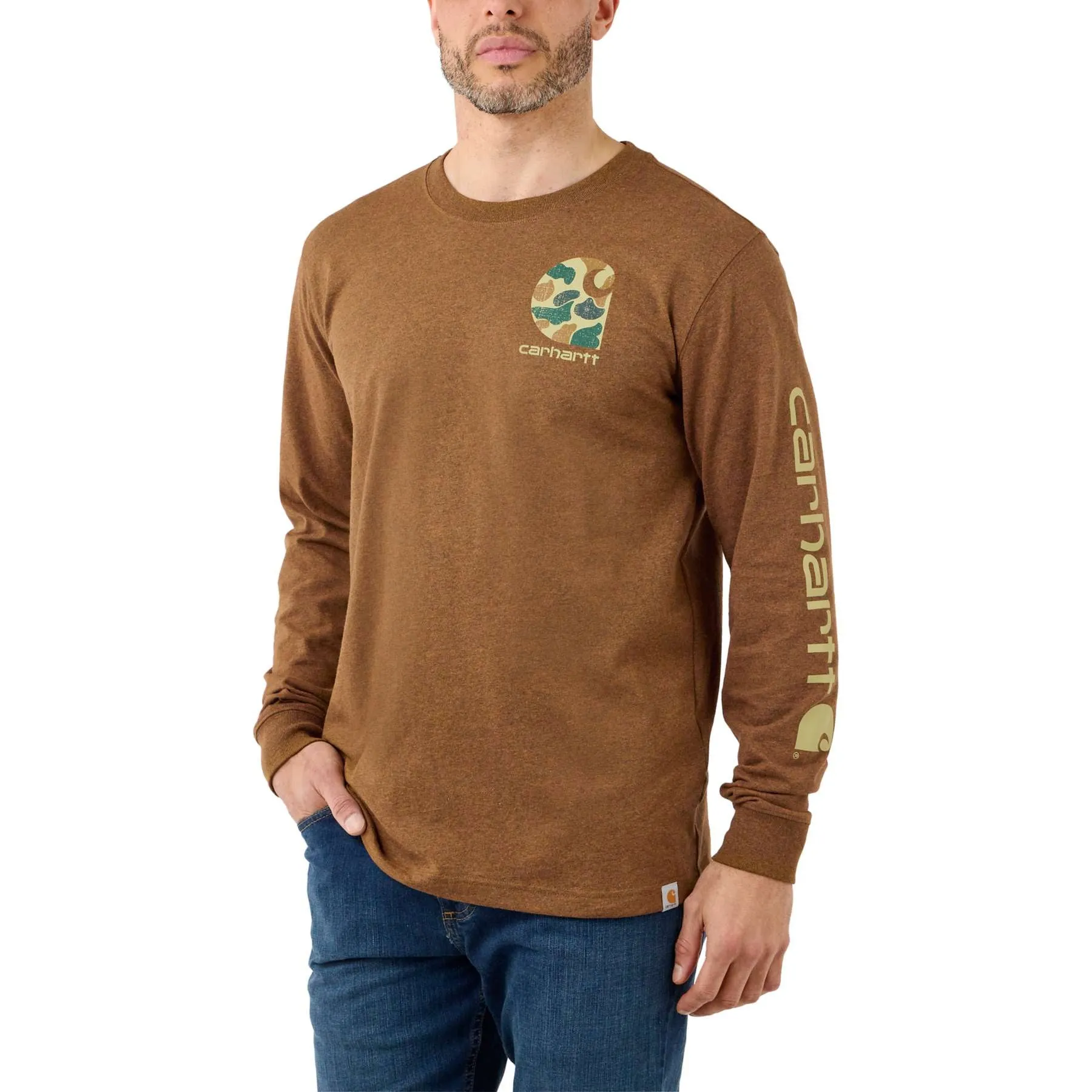 Carhartt Heavyweight Long Sleeve Camo Logo T-Shirt