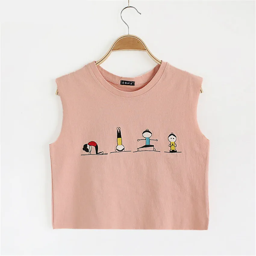 Cartoon Print Harajuku Style Sleeveless