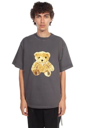 Charcoal Embroidered Teddy Bear T-shirt