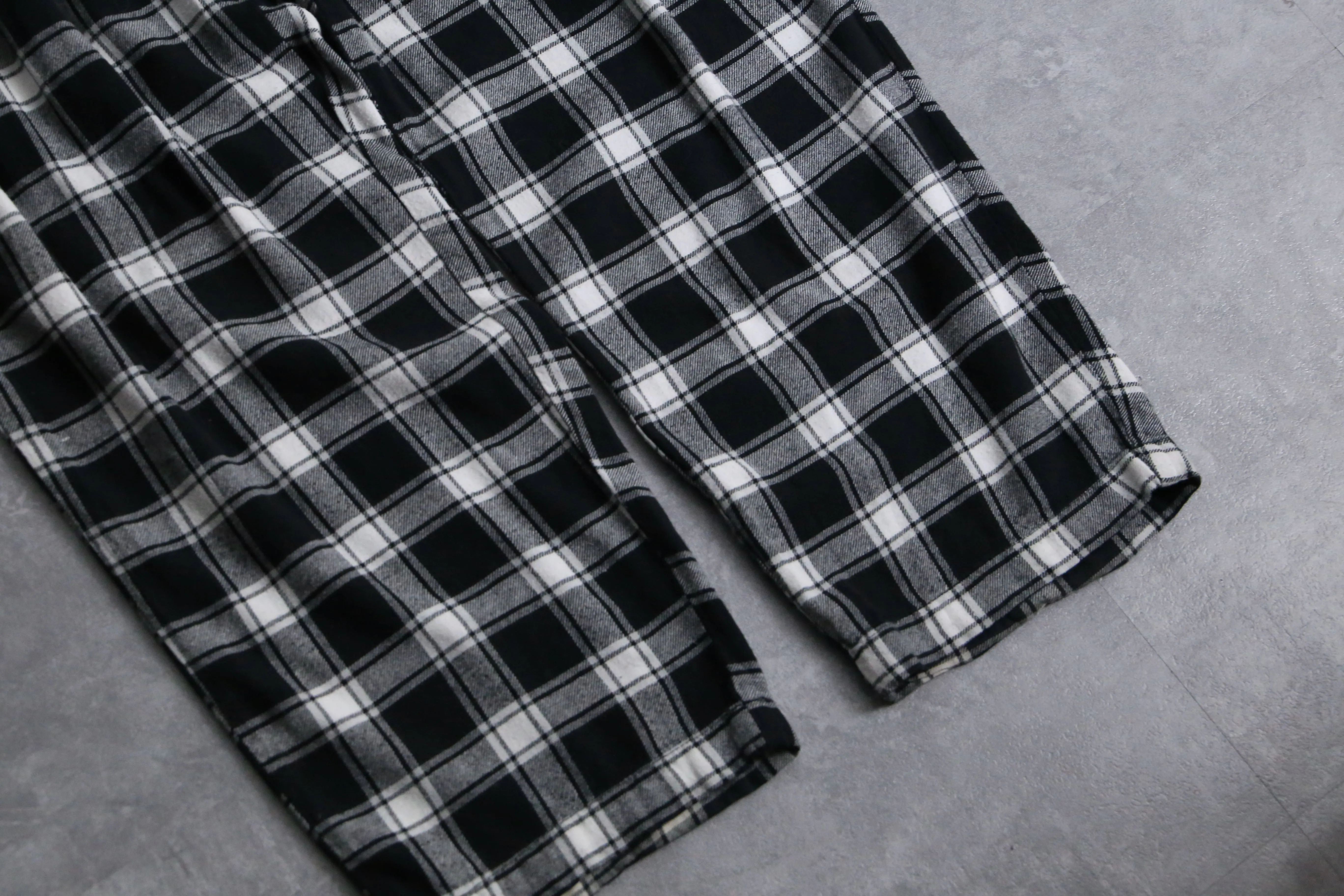 check pattern cotton flannel easy pants