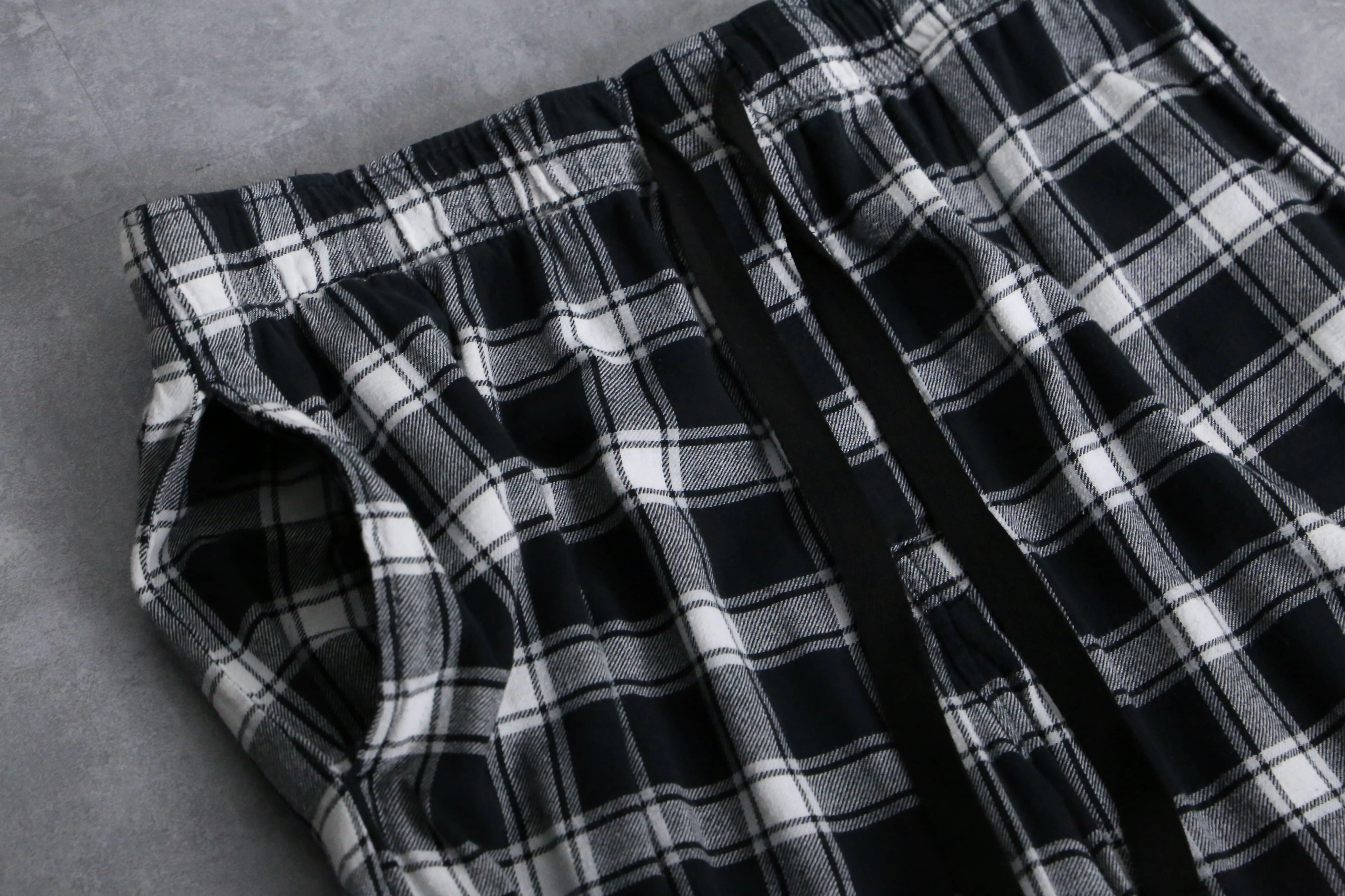 check pattern cotton flannel easy pants