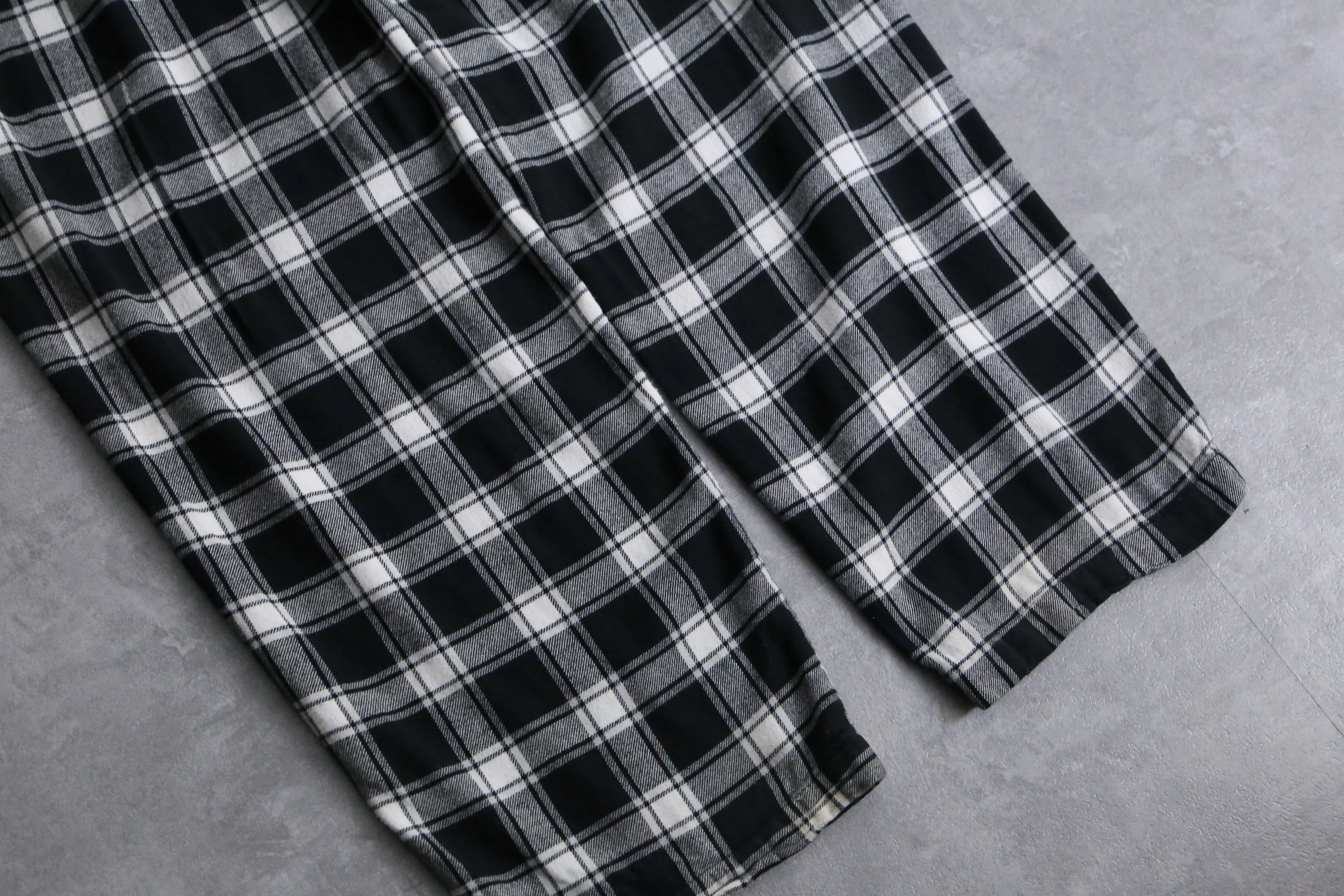 check pattern cotton flannel easy pants