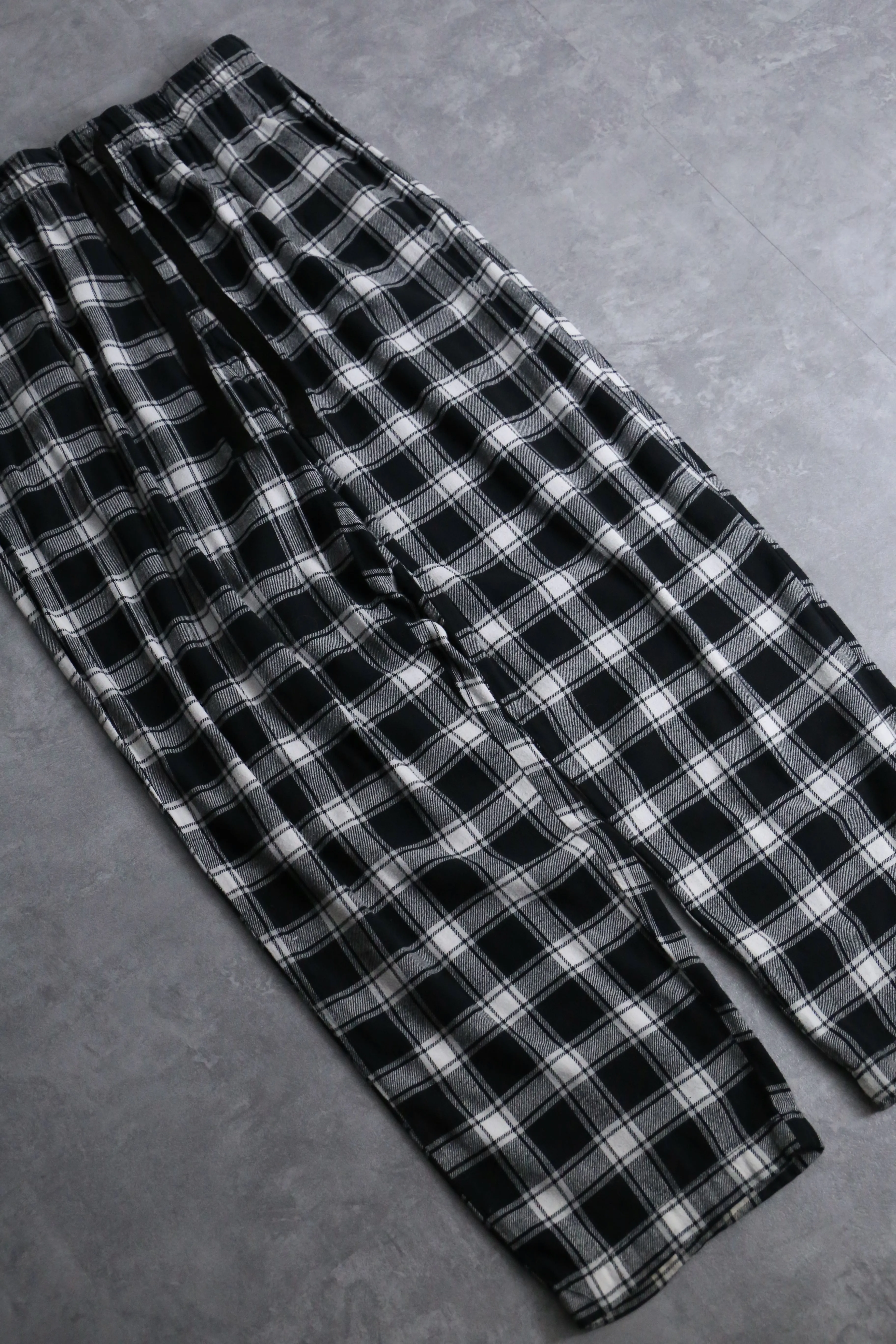 check pattern cotton flannel easy pants