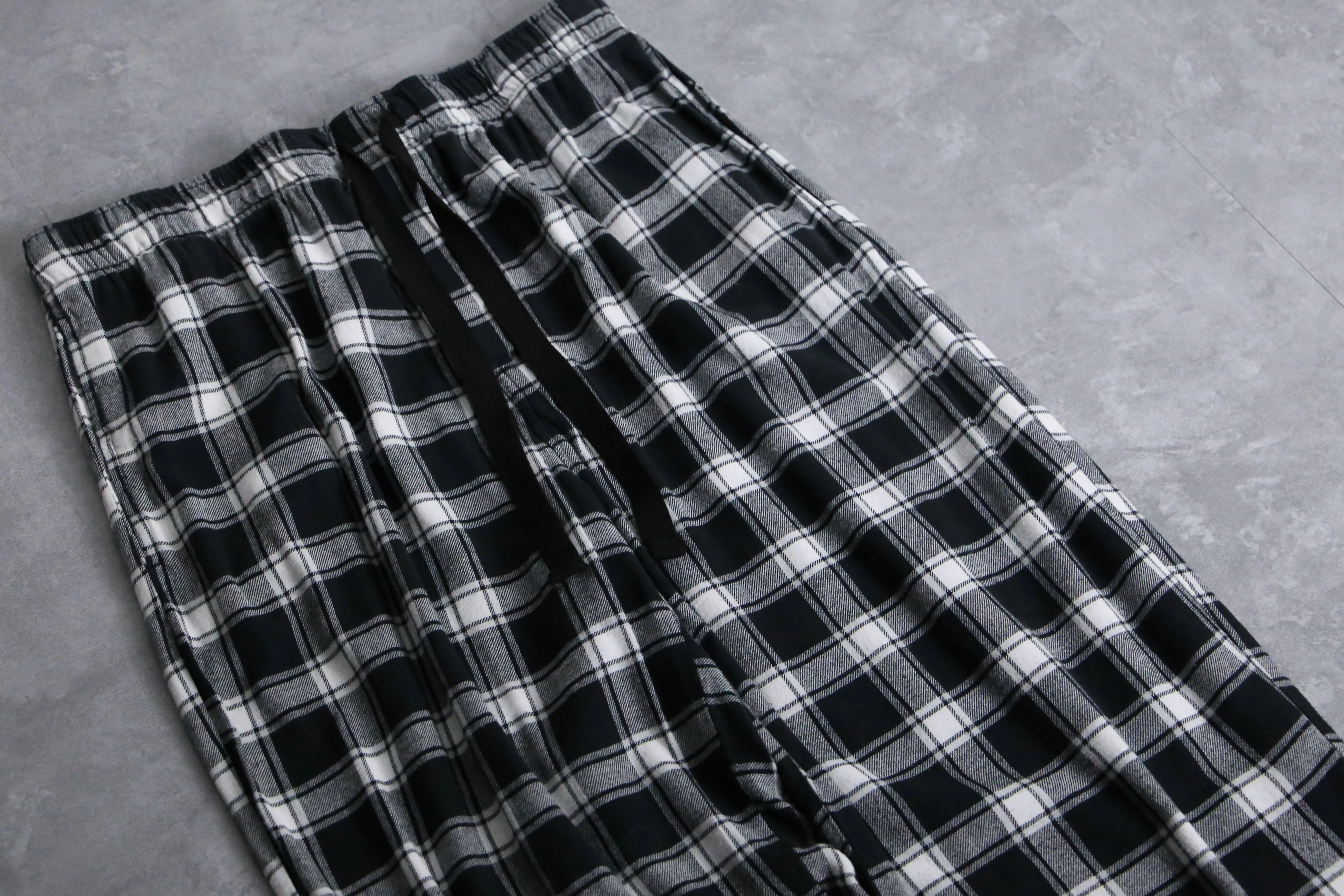 check pattern cotton flannel easy pants