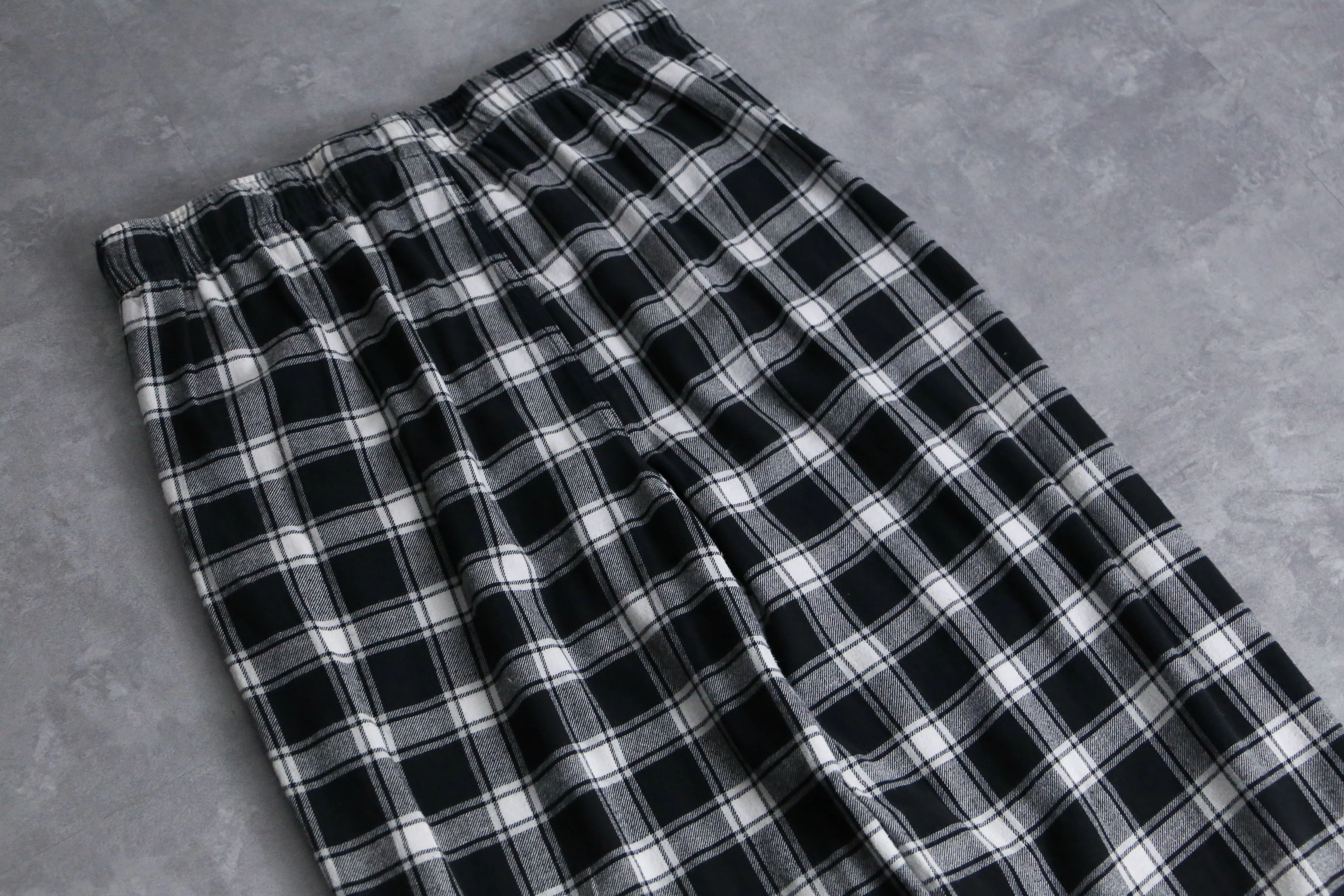 check pattern cotton flannel easy pants