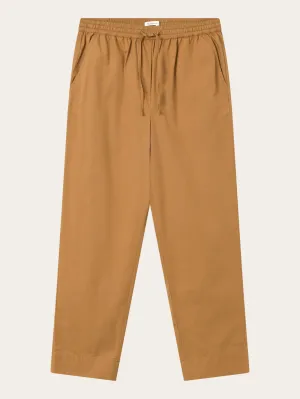 CHLOE barrel high-rise poplin elastic waistband pants - Brown Sugar