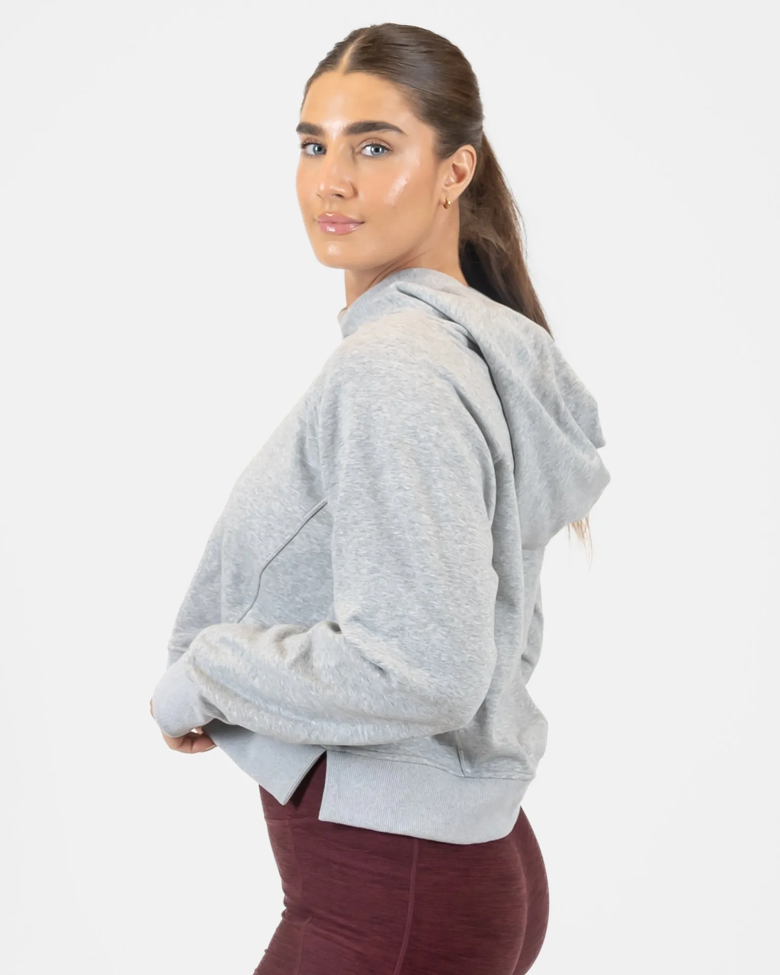 Classic Cropped Hoodie - Heathered Gray