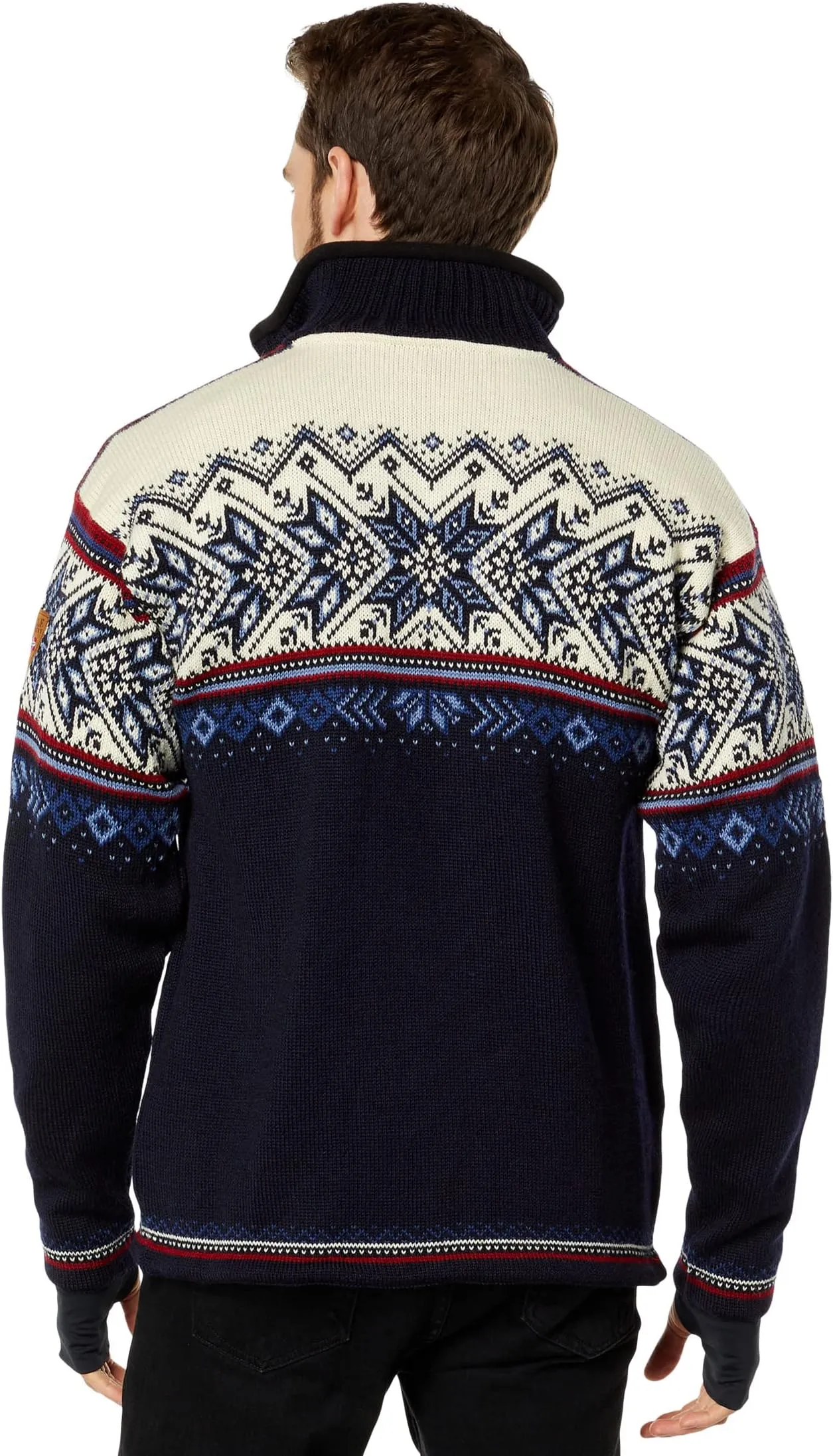 Dale of Norway Vail Waterproof Sweater, Midnight Navy/Red Rose/Off-White/Indigo/China Blue