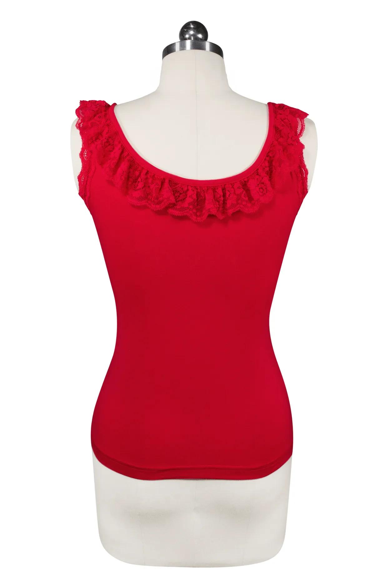 D'Amour Follies  Madam Ruffle Singlet (Strawberry Red)