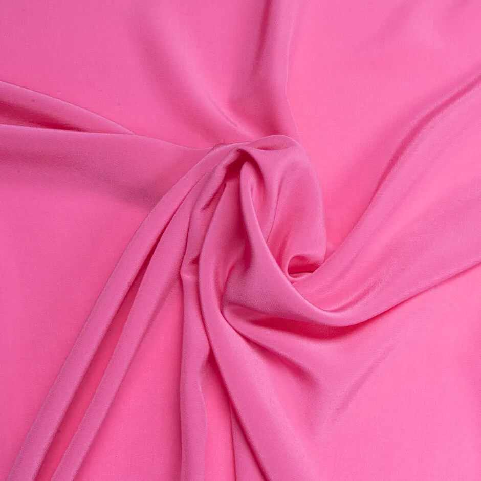 Deep Bubble Gum Pink Silk Crêpe de Chine