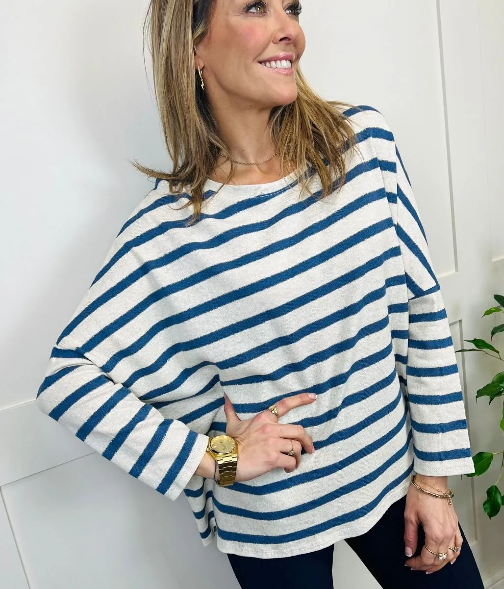 Denim Lurex Stripe Top