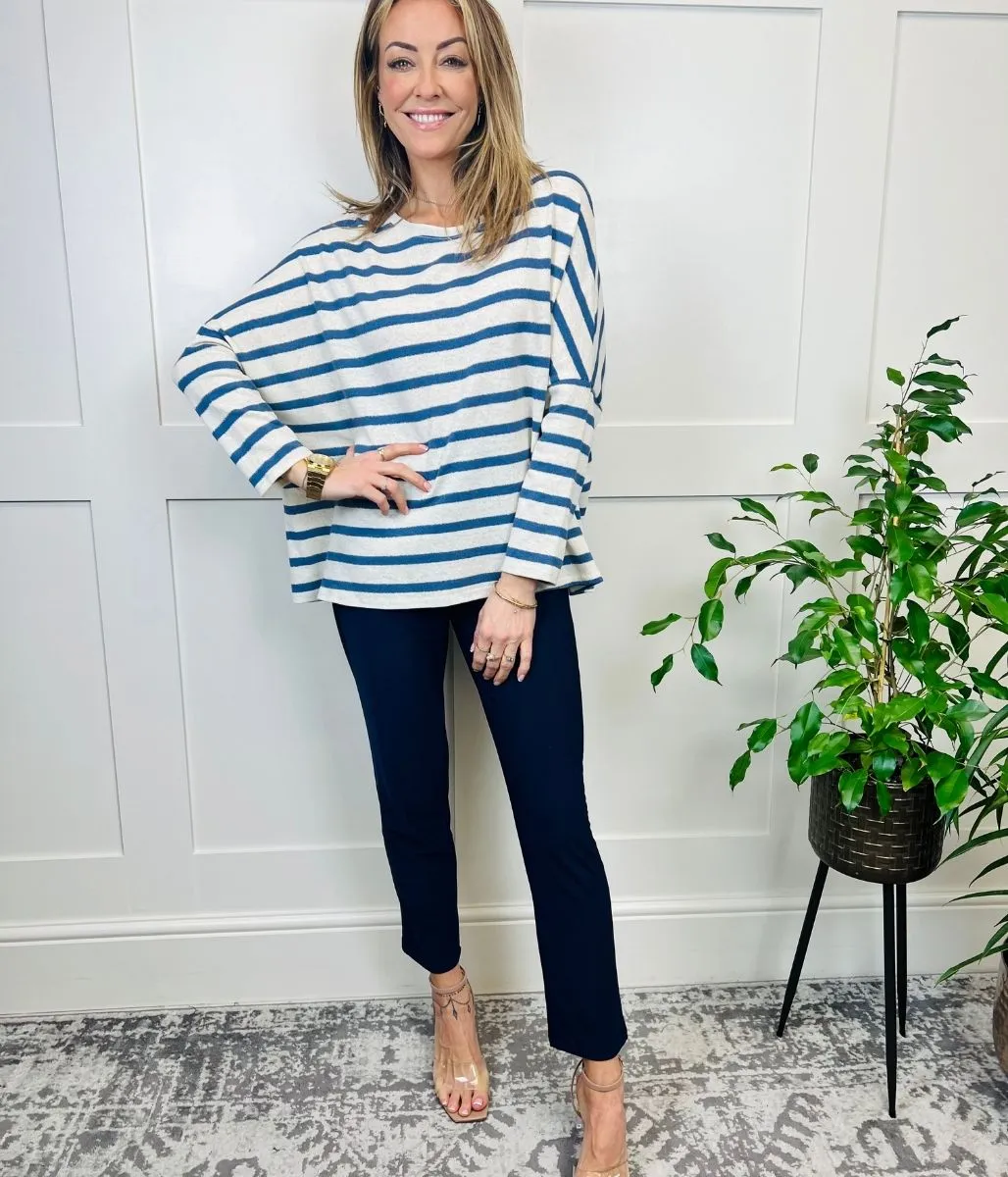 Denim Lurex Stripe Top