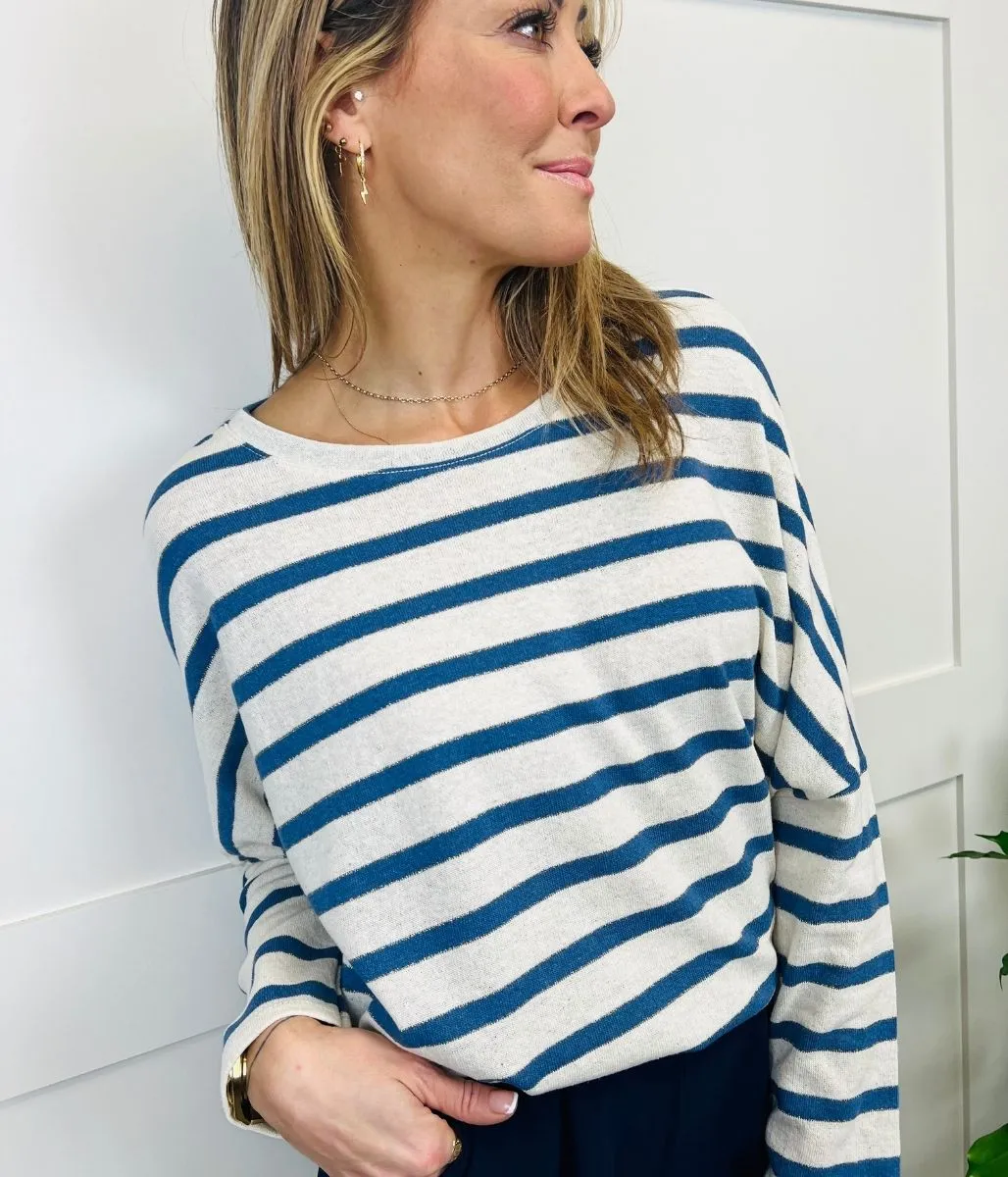 Denim Lurex Stripe Top