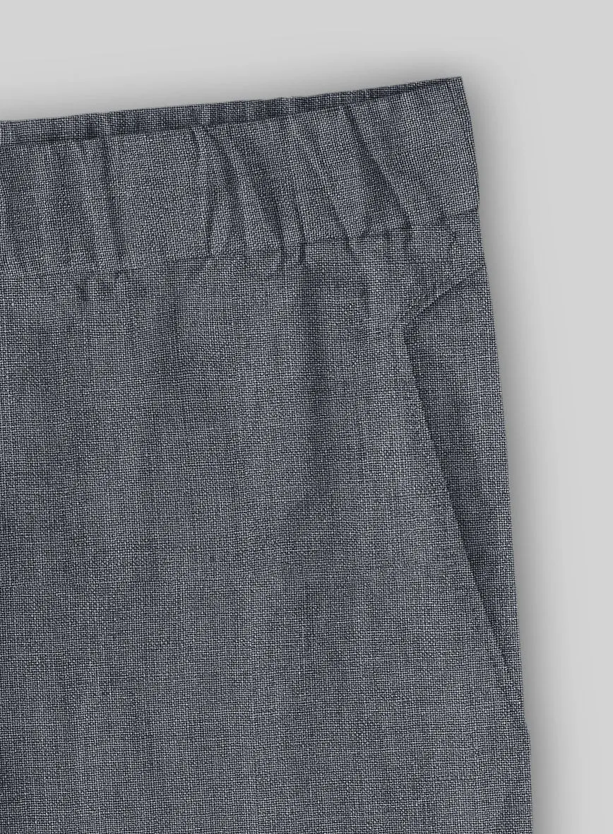 Easy Pants Italian Khyber Gray Blue Linen