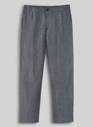 Easy Pants Italian Khyber Gray Blue Linen