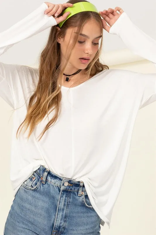 Effortless Endeavor Oversized Long Sleeve Top