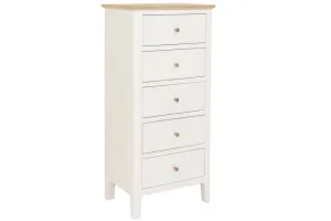 Eimear - Cream And Oak 5Dr Tallboy Chest Of Drawers