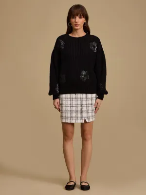 Embellished Pullover With Floral Motif