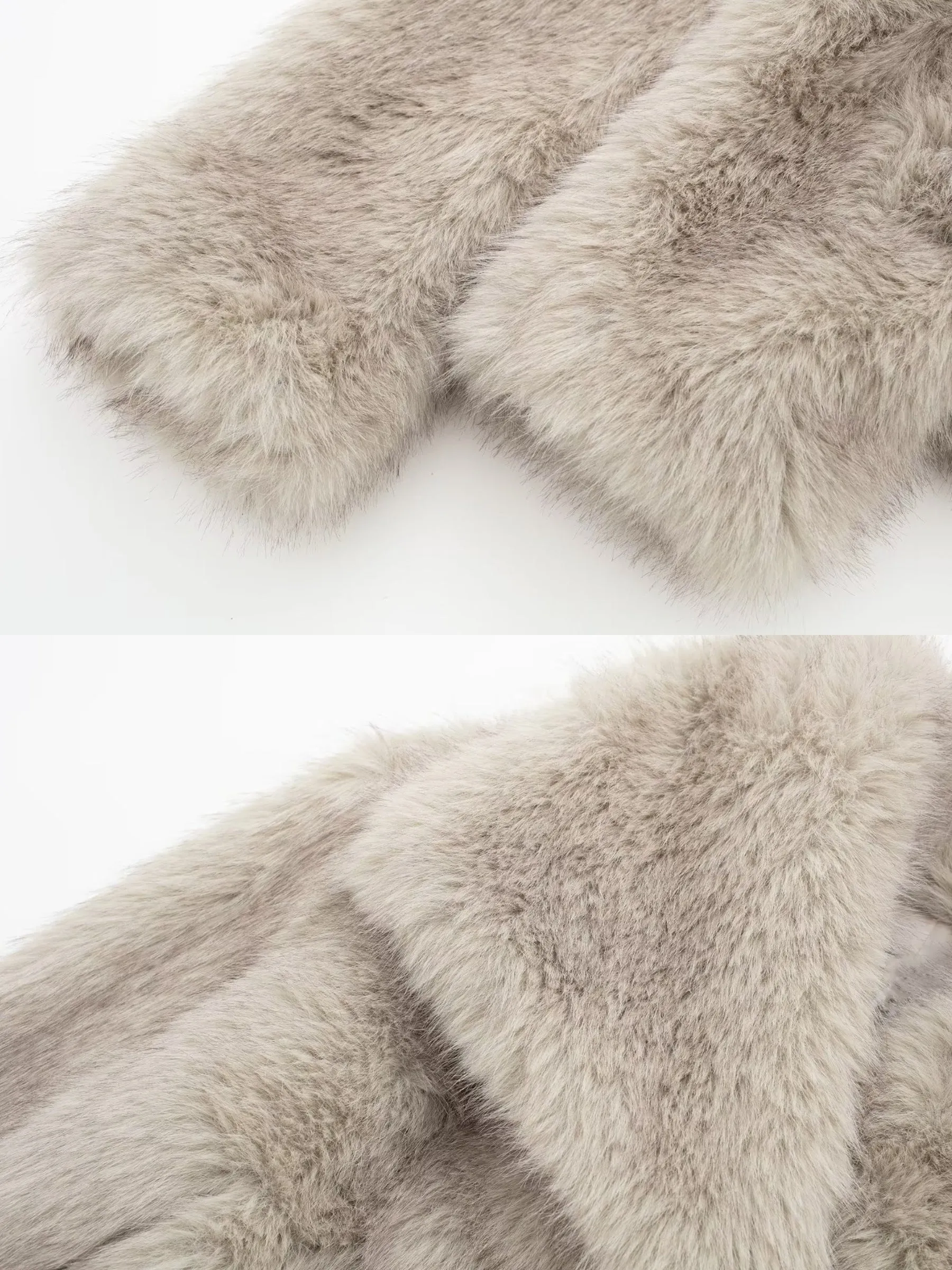 Fashionkova Asuna Faux Fur Jacket in Light Grey