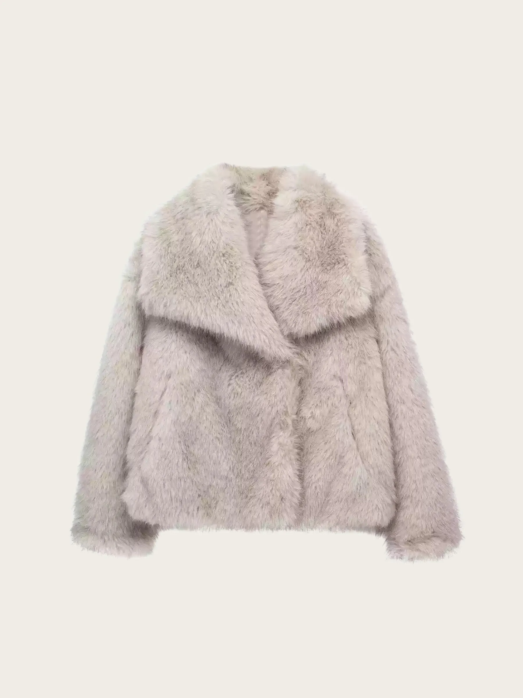 Fashionkova Asuna Faux Fur Jacket in Light Grey