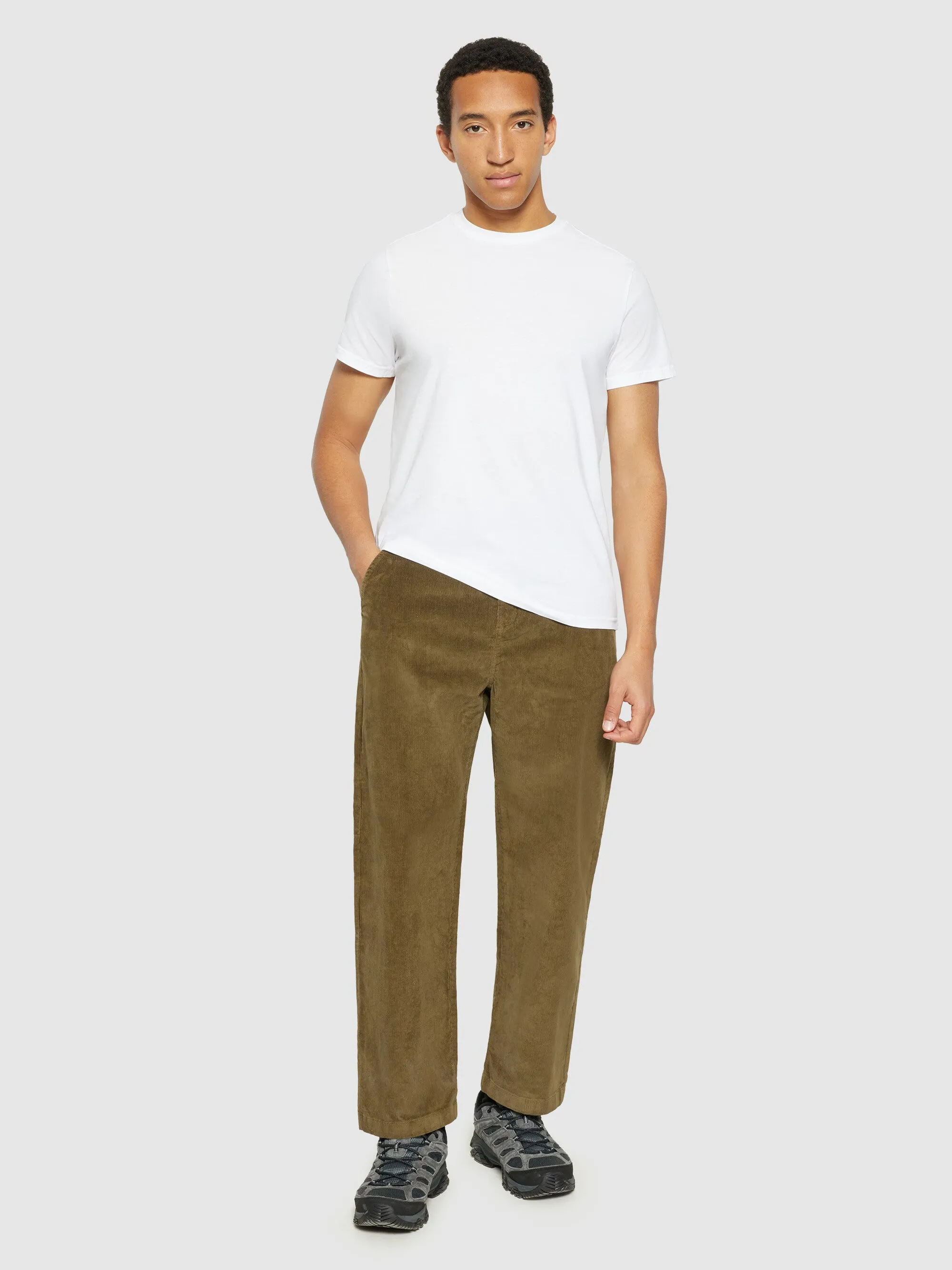 FLINT wide corduroy chino pants - Dark Olive