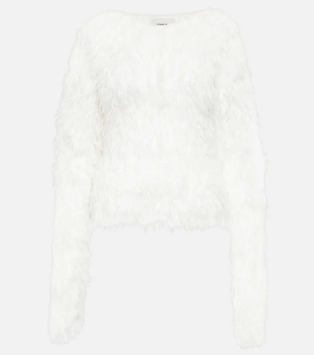 Fluffy knitted sweater Coperni, white