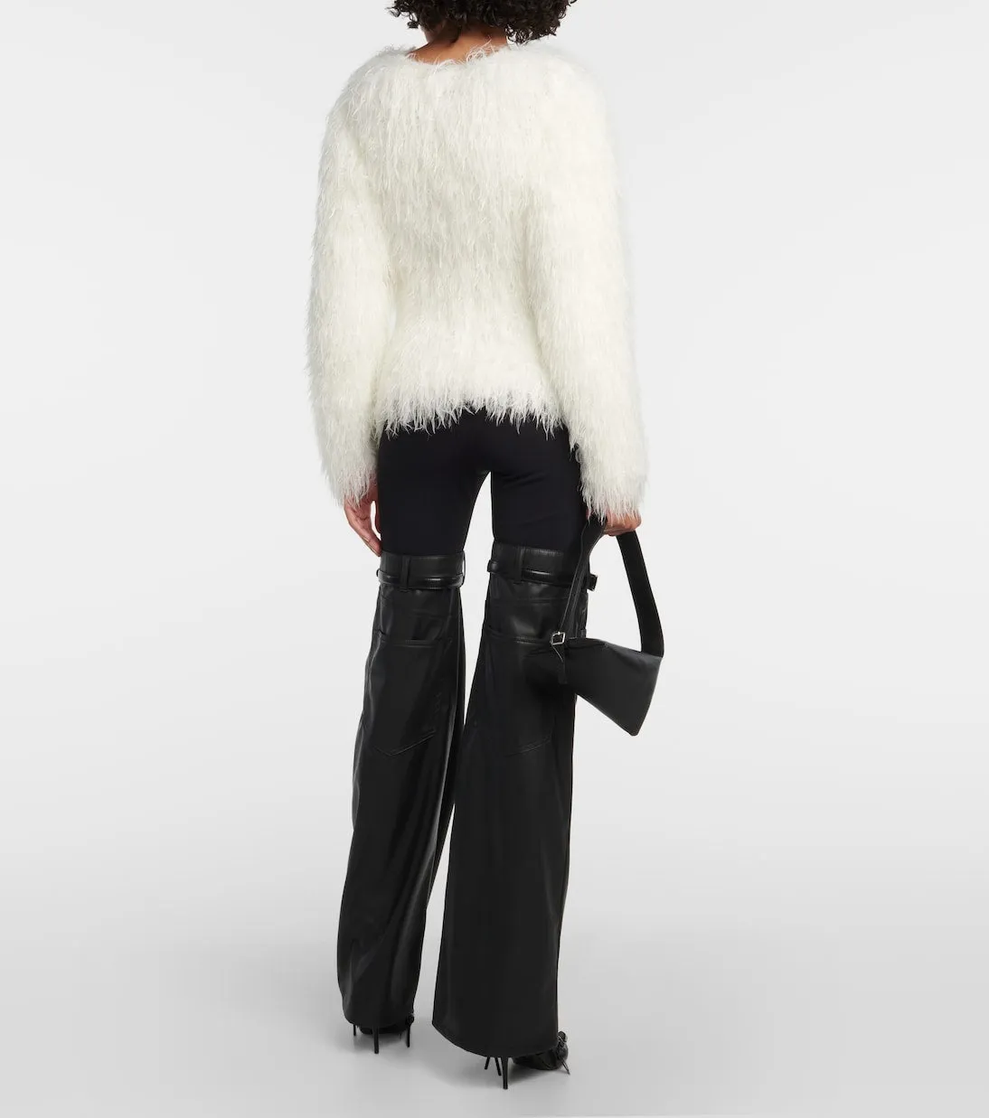 Fluffy knitted sweater Coperni, white