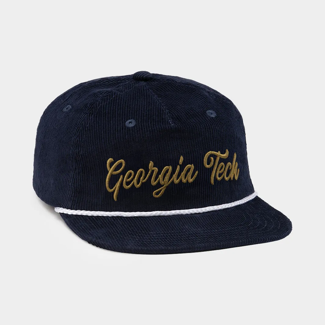 Georgia Tech Retro Script Corduroy Hat