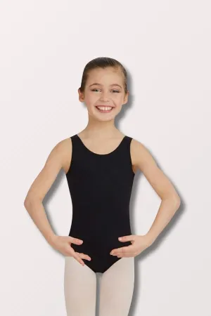 Girls Team Basics Nylon/Spandex Tank Leotard - Black