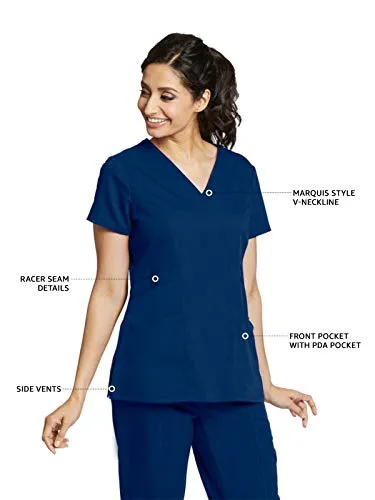 Grey's Anatomy 41452 3-Pocket V-Neck Top for Women Modern Fit Medical Scrub Top