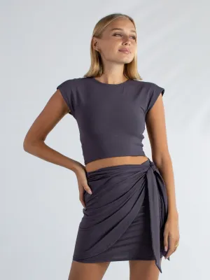 Helena Mini Skirt - Hematite