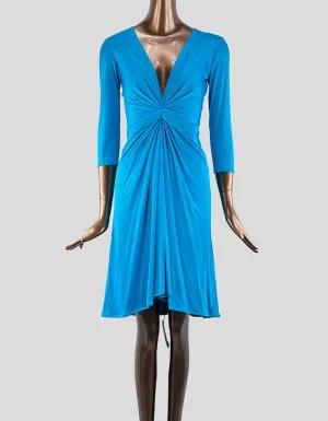 ISSA Knee Length Blue Silk Dress w/ Tags - 4 US