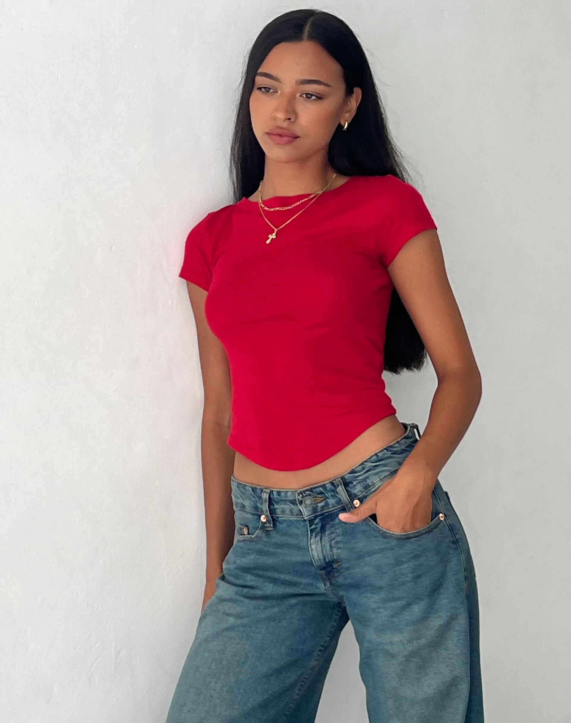 Jojes Jersey Tee in Tango Red